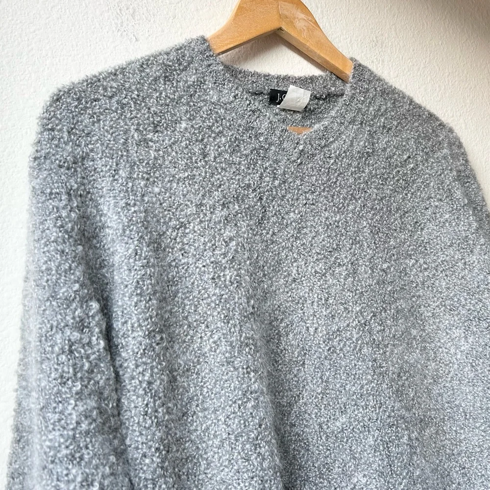J. CREW Grey Gray V-Neck Sweater 50% Wool & 50% Mohair Size S